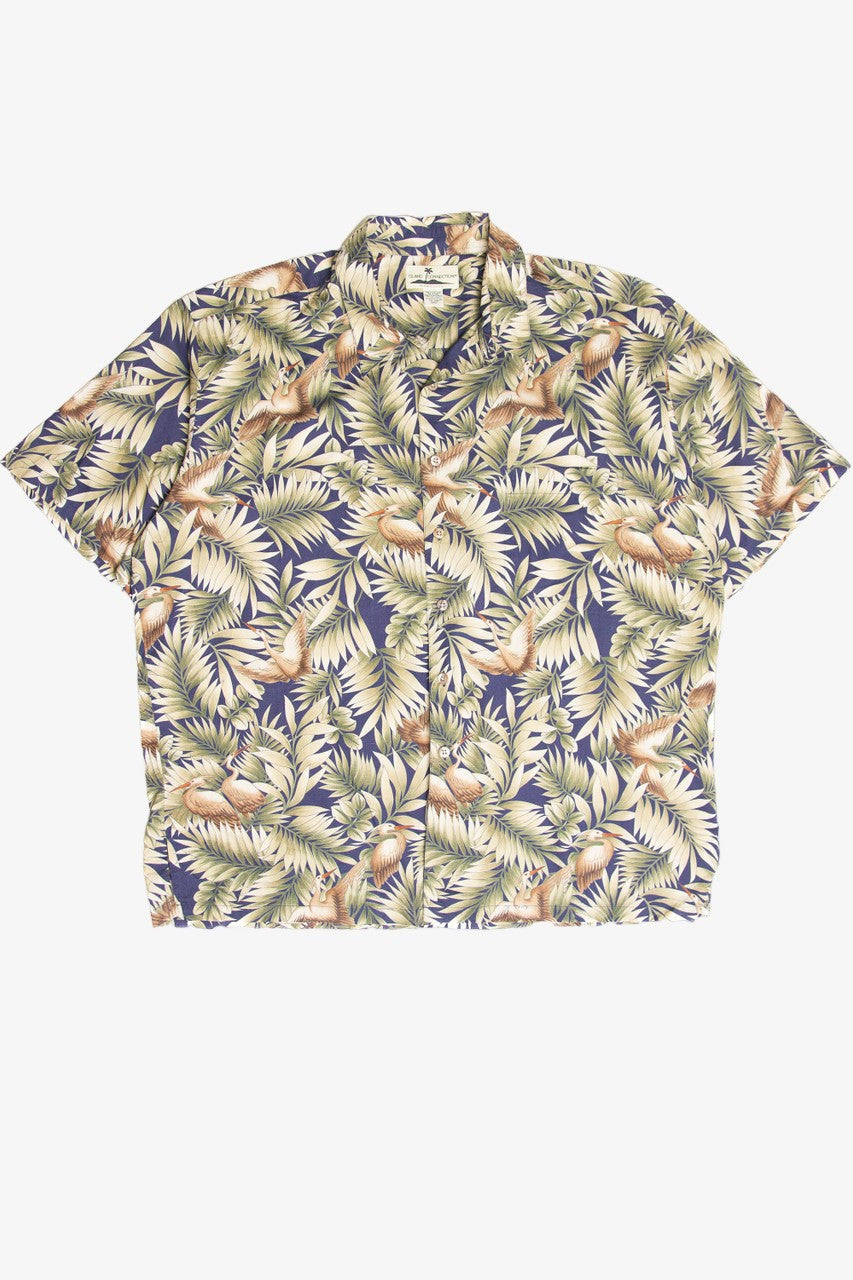 Vintage Blue And Green Bird Hawaiian Shirt
