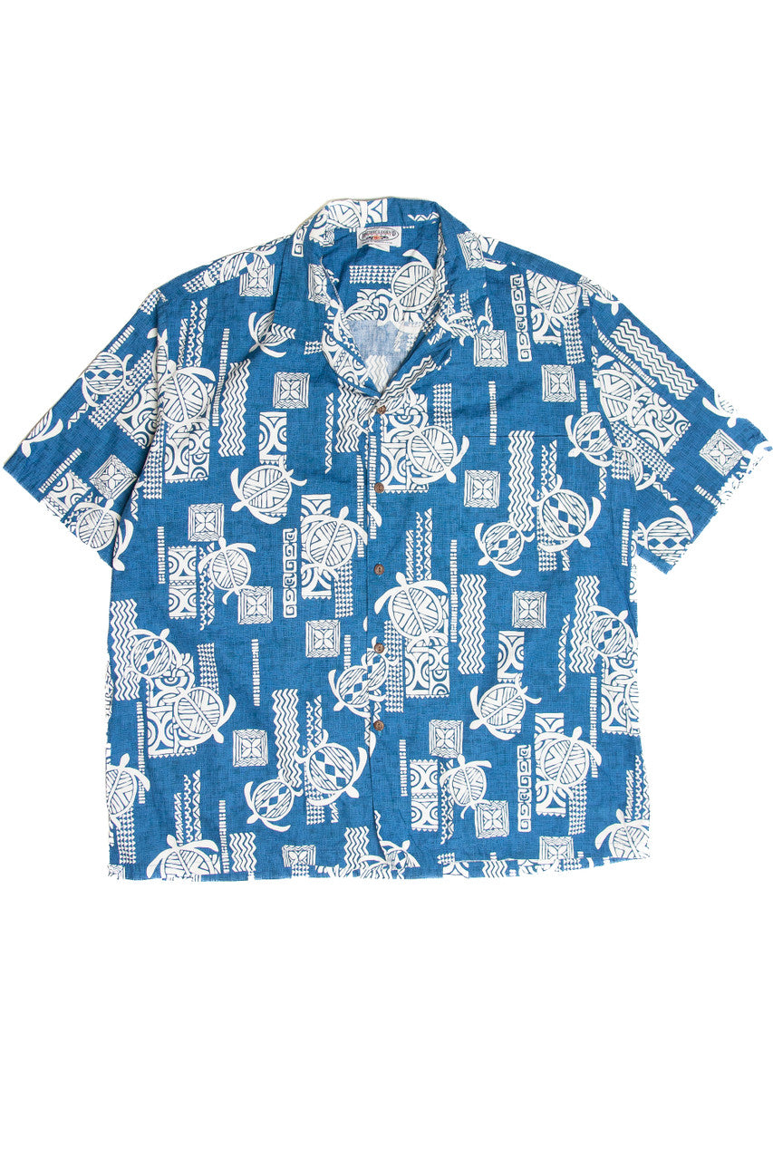 Vintage Pacific Legends Blue Turtle Hawaiian Shirt