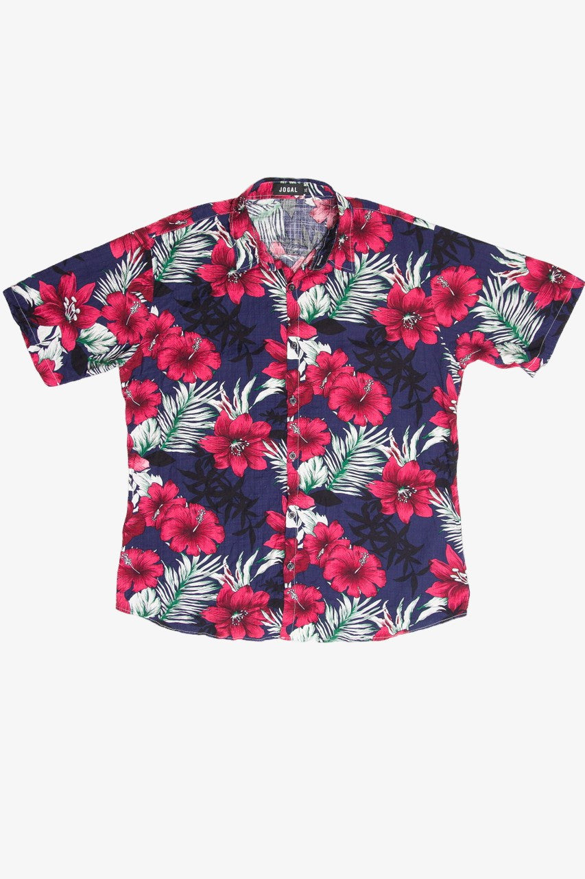Vintage Jogal Red Flower Hawaiian Shirt