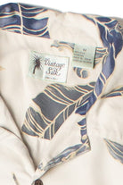 Vintage Silk Tropical Leaves Silk Hawaiian Shirt