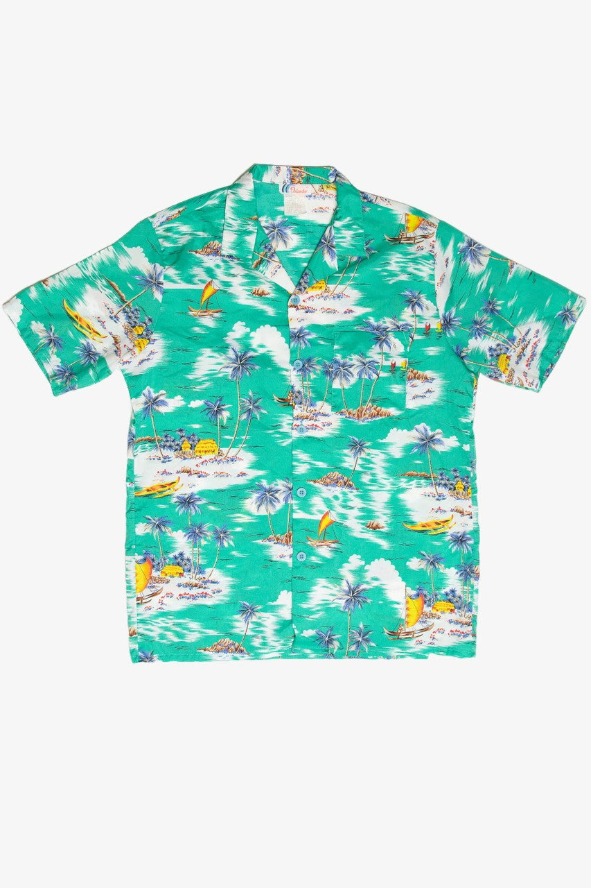 Vintage Green Islander Hawaiian Shirt