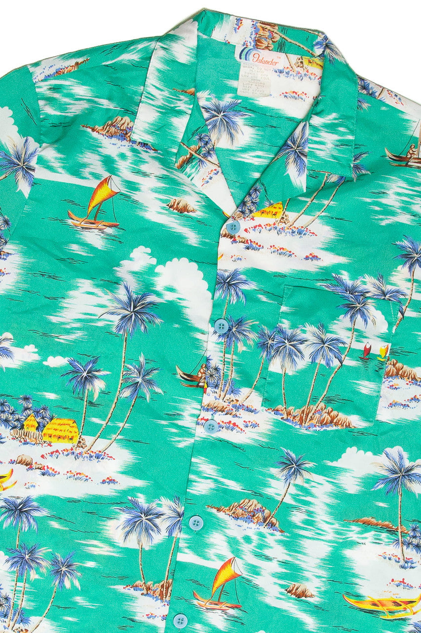 Vintage Green Islander Hawaiian Shirt