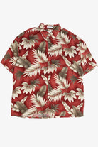 Vintage Pierre Cardin Red Palm Leaf Hawaiian Shirt