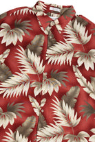 Vintage Pierre Cardin Red Palm Leaf Hawaiian Shirt