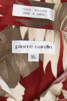 Vintage Pierre Cardin Red Palm Leaf Hawaiian Shirt