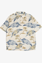 Vintage Blue Palm Leaf With Trees Hawaiian Shirt