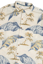 Vintage Blue Palm Leaf With Trees Hawaiian Shirt