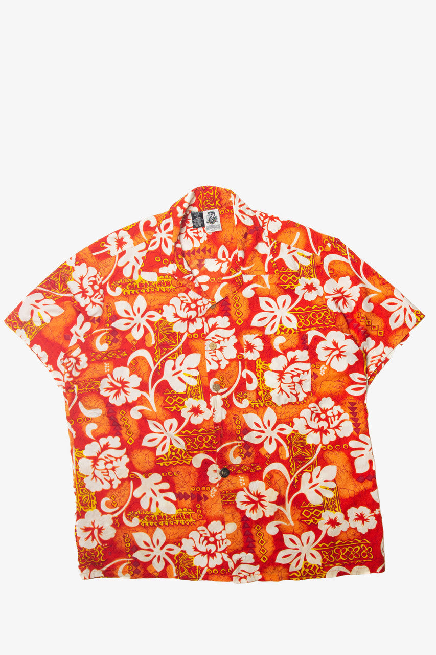 Vintage  Kennington Orange Floral Hawaiian Shirt
