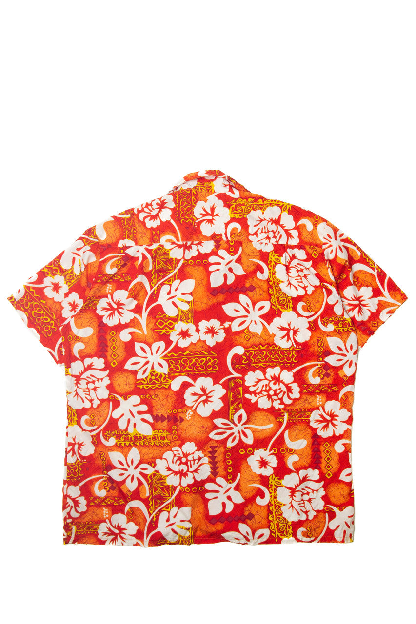 Vintage  Kennington Orange Floral Hawaiian Shirt