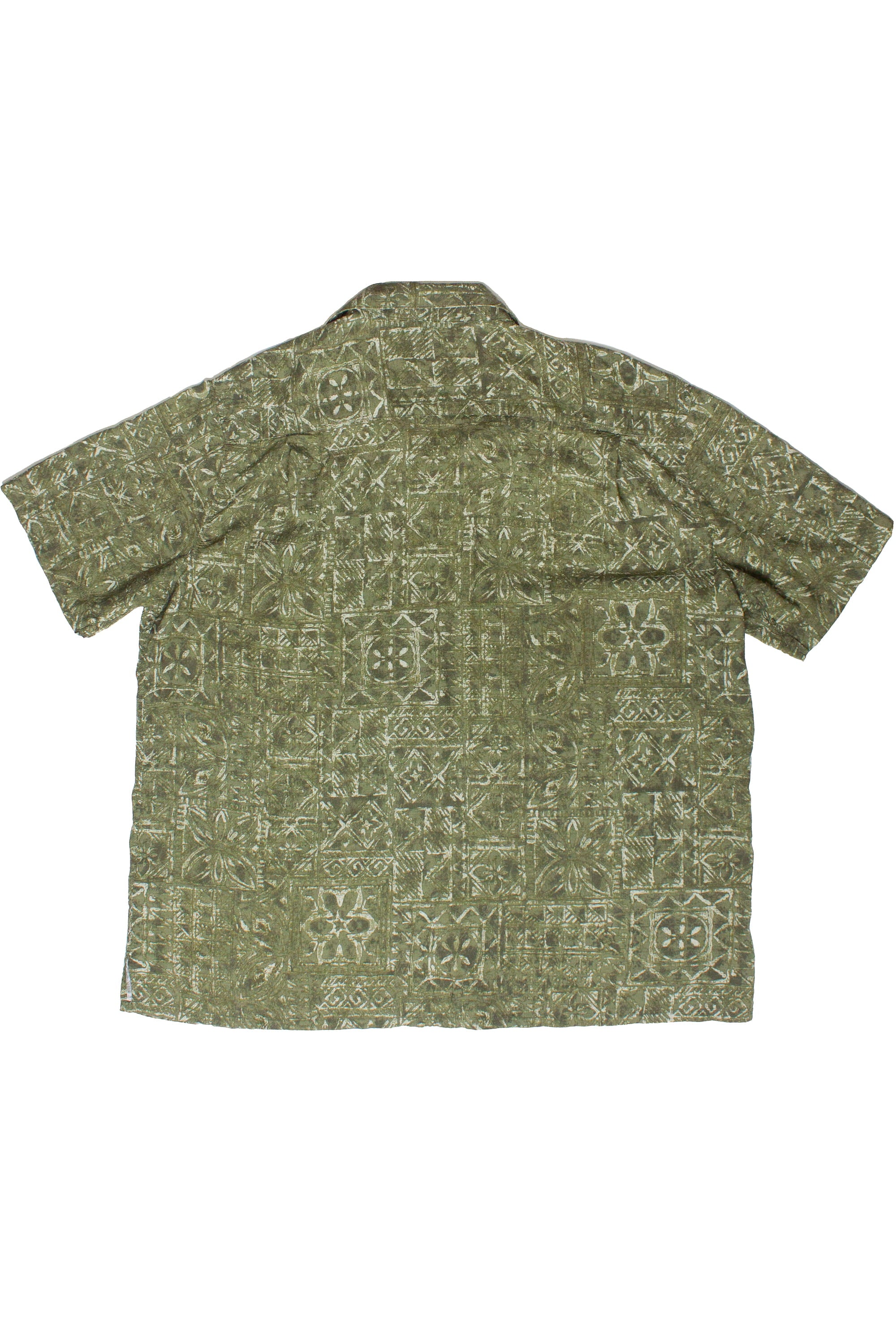 Vintage Batik Bay Olive Green Hawaiian Shirt 