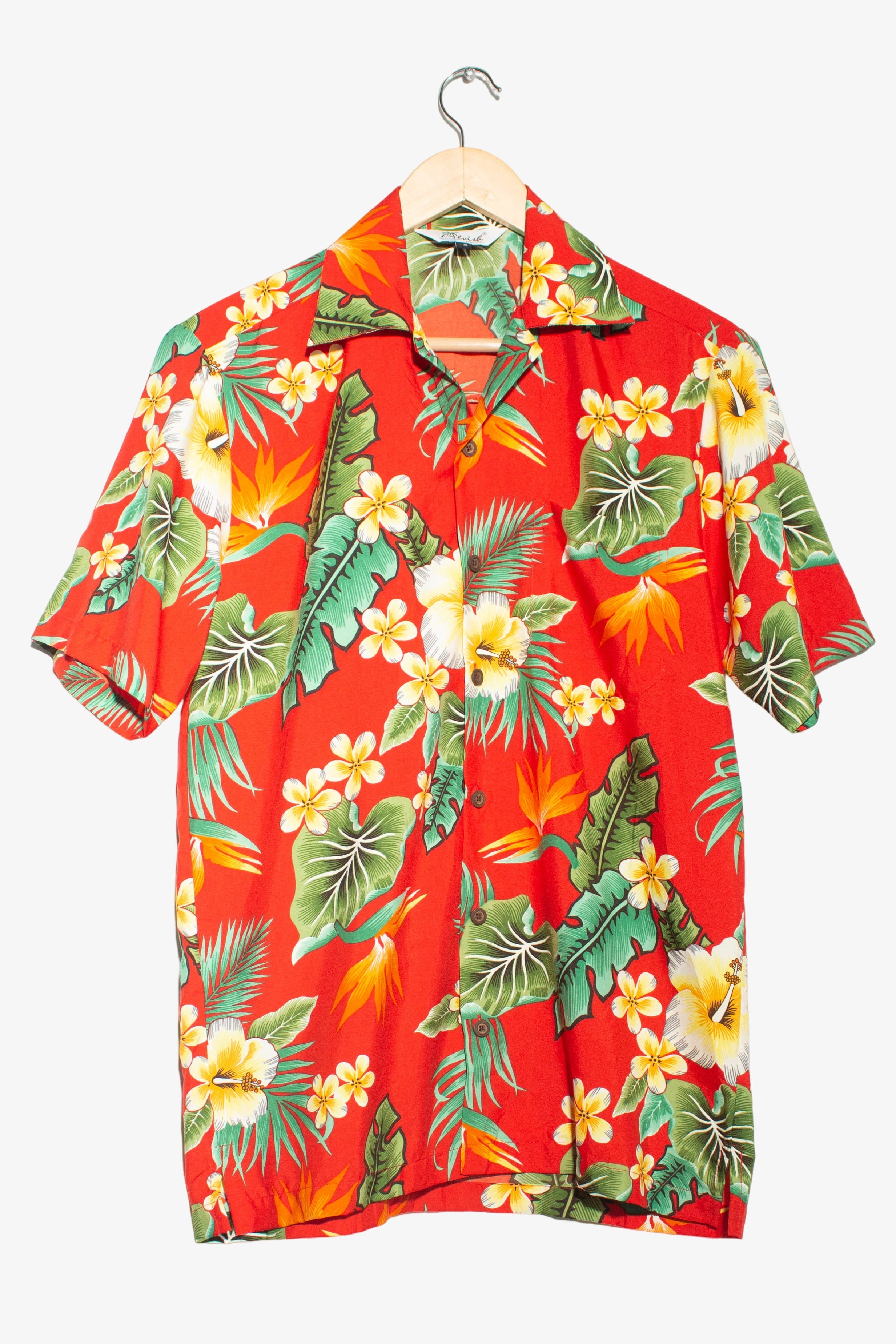 Red & Green Floral Hawaiian Shirt (2000s)