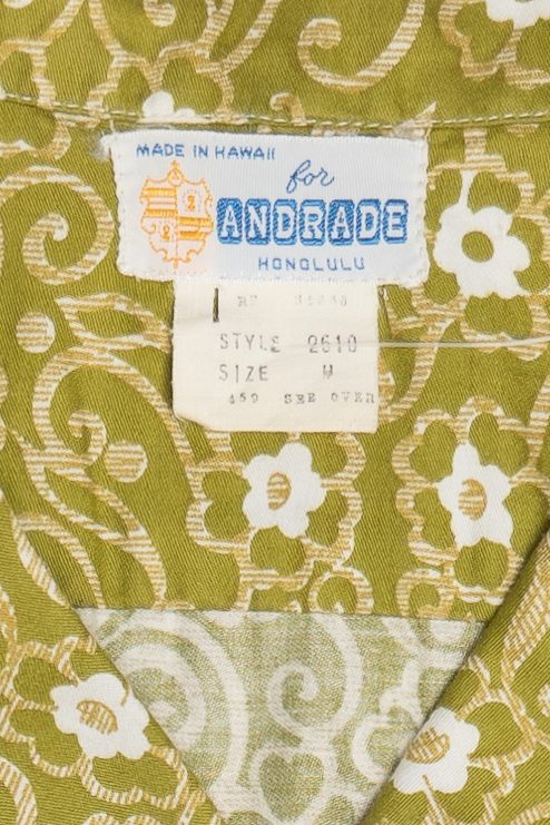 Rare Vintage Hawaiian Shirt Made In Hawaii Andrade Honolulu 50s