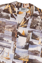 Vintage Rare Fumi's Photo Collage Aloha Hawaiian Shirt 1940s 1950s