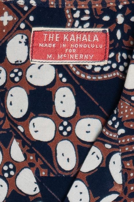  Vintage Rare Hawaiian Long Sleeve Shirt By The Kahala For M. McInerny Made In Honolulu 40/50s