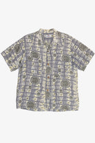 Vintage Rare Hawaiian Shirt With Loop Collar Campus Hand Washable 40/50s