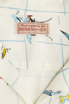 Rare Vintage Hawaiian Shirt With Loop Collar Issa's (Retail) Ltd Jamaica Nautical Map 40/50s