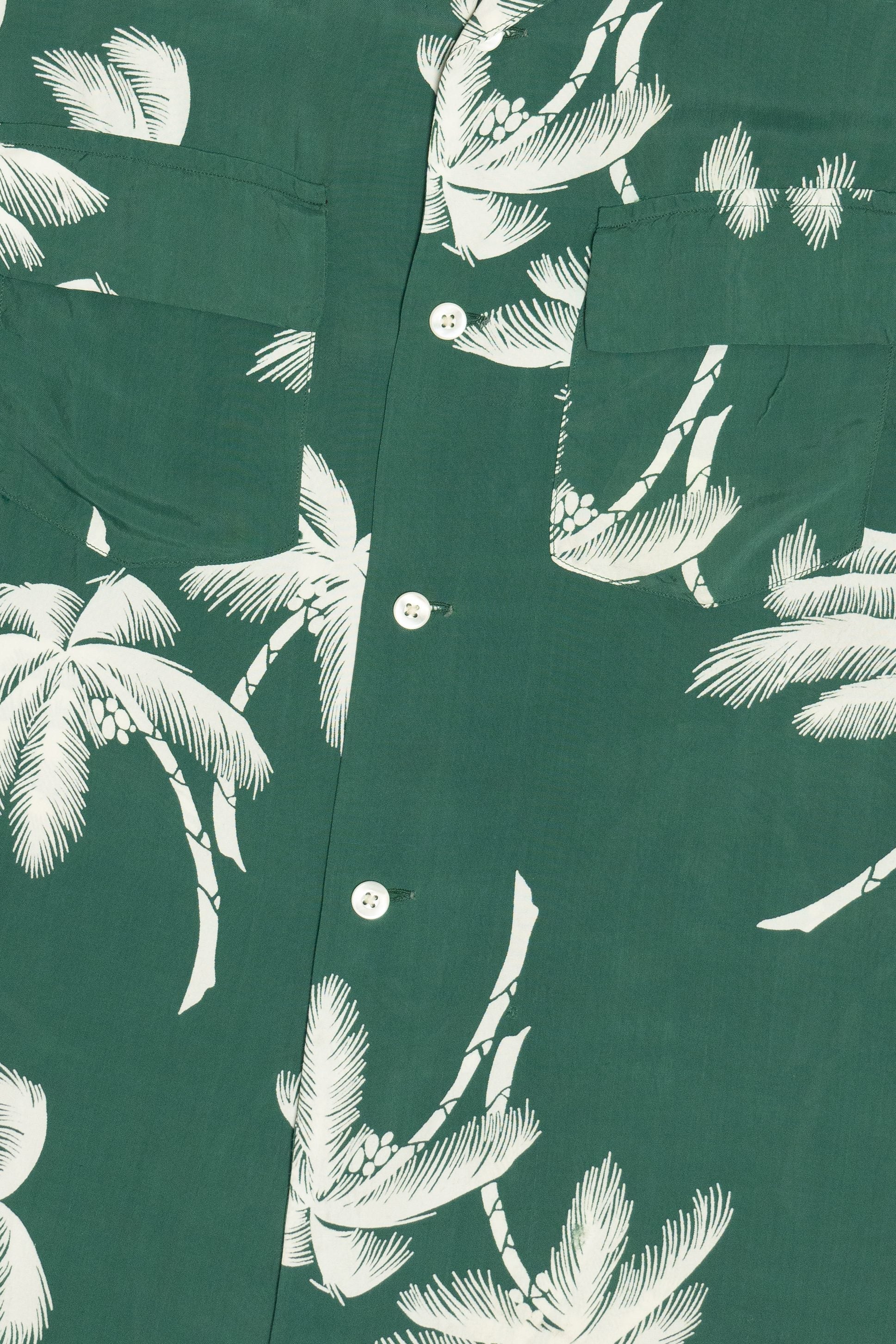 Rare Vintage Hawaiian Shirt With Loop Collar And Double Pockets Balsam 40/50s