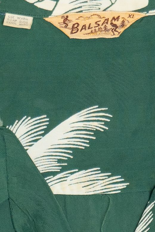 Rare Vintage Hawaiian Shirt With Loop Collar And Double Pockets Balsam 40/50s