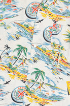Rare Vintage Hawaiian Shirt With Loop Collar Jantzen Bermuda Court Hotel Made In USA 40/50s