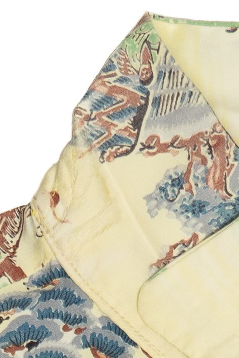 Rare Vintage Hawaiian Shirt With Loop Collar McGregor Made In USA Washable 40/50s