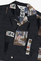 Rare Vintage Hawaiian Shirt With Loop Collar Hagoromo Silk Salon Pure Silk Kyoto Japan 40/50s