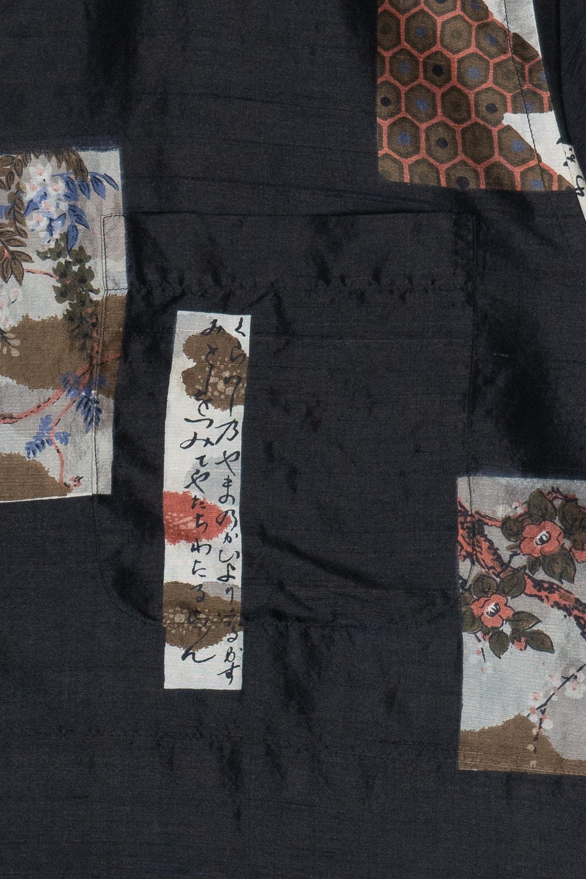Rare Vintage Hawaiian Shirt With Loop Collar Hagoromo Silk Salon Pure Silk Kyoto Japan 40/50s