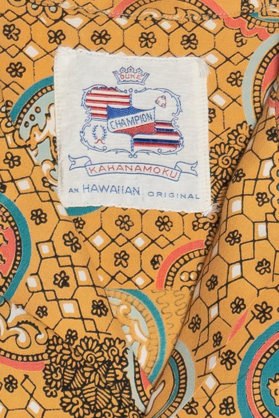 Rare Deadstock Vintage Hawaiian Shirt With Loop Collar Double Pockets Champion Kahanamoku Hawaiian Original 40/50s