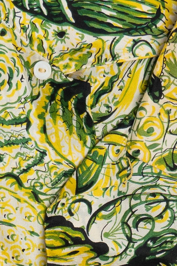 Rare Deadstock Vintage Hawaiian Long Sleeve Shirt With Loop Collar Andrade Resort Shop Royal Hawaiian Hotel 40/50s