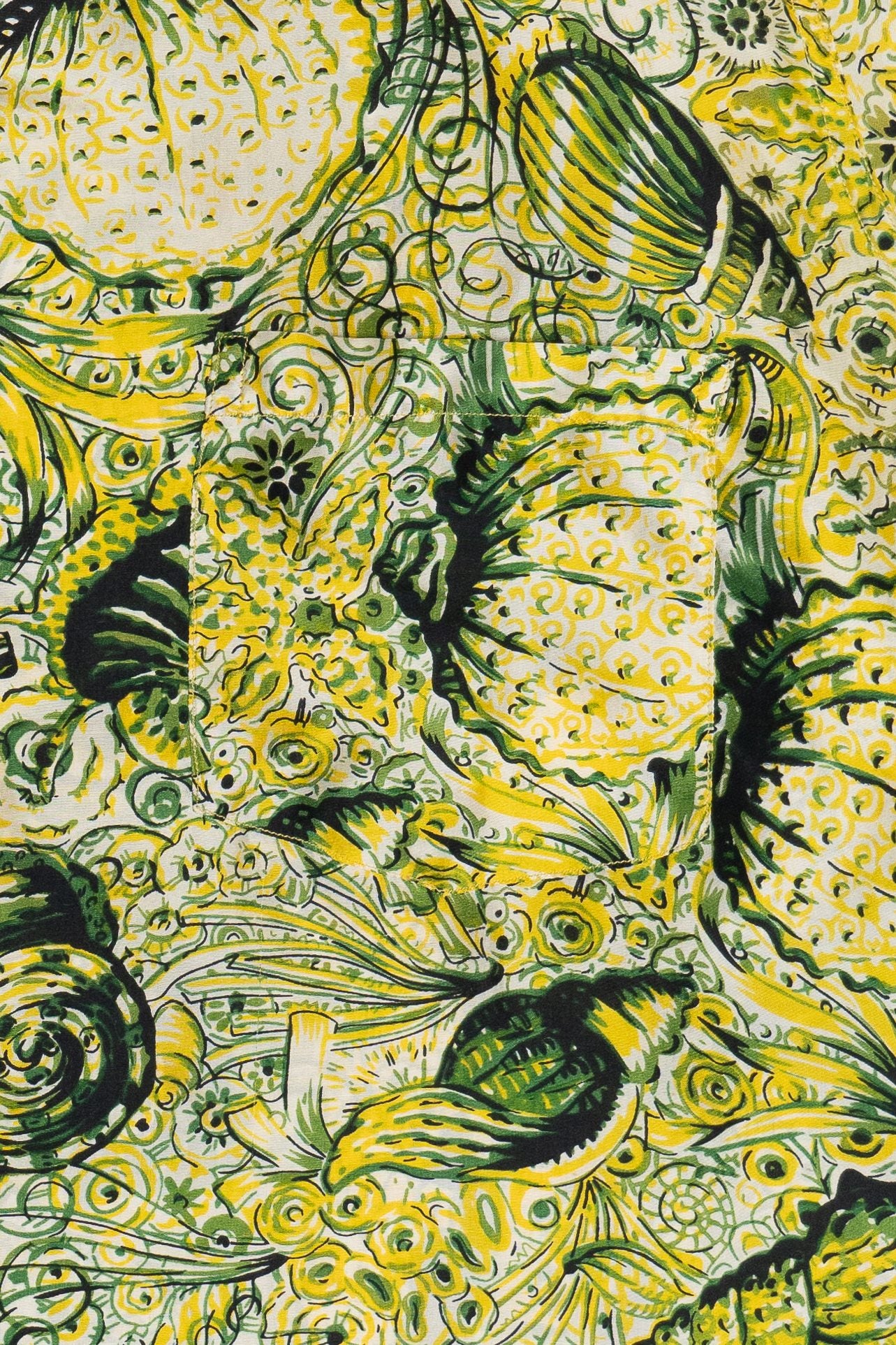 Rare Deadstock Vintage Hawaiian Long Sleeve Shirt With Loop Collar Andrade Resort Shop Royal Hawaiian Hotel 40/50s