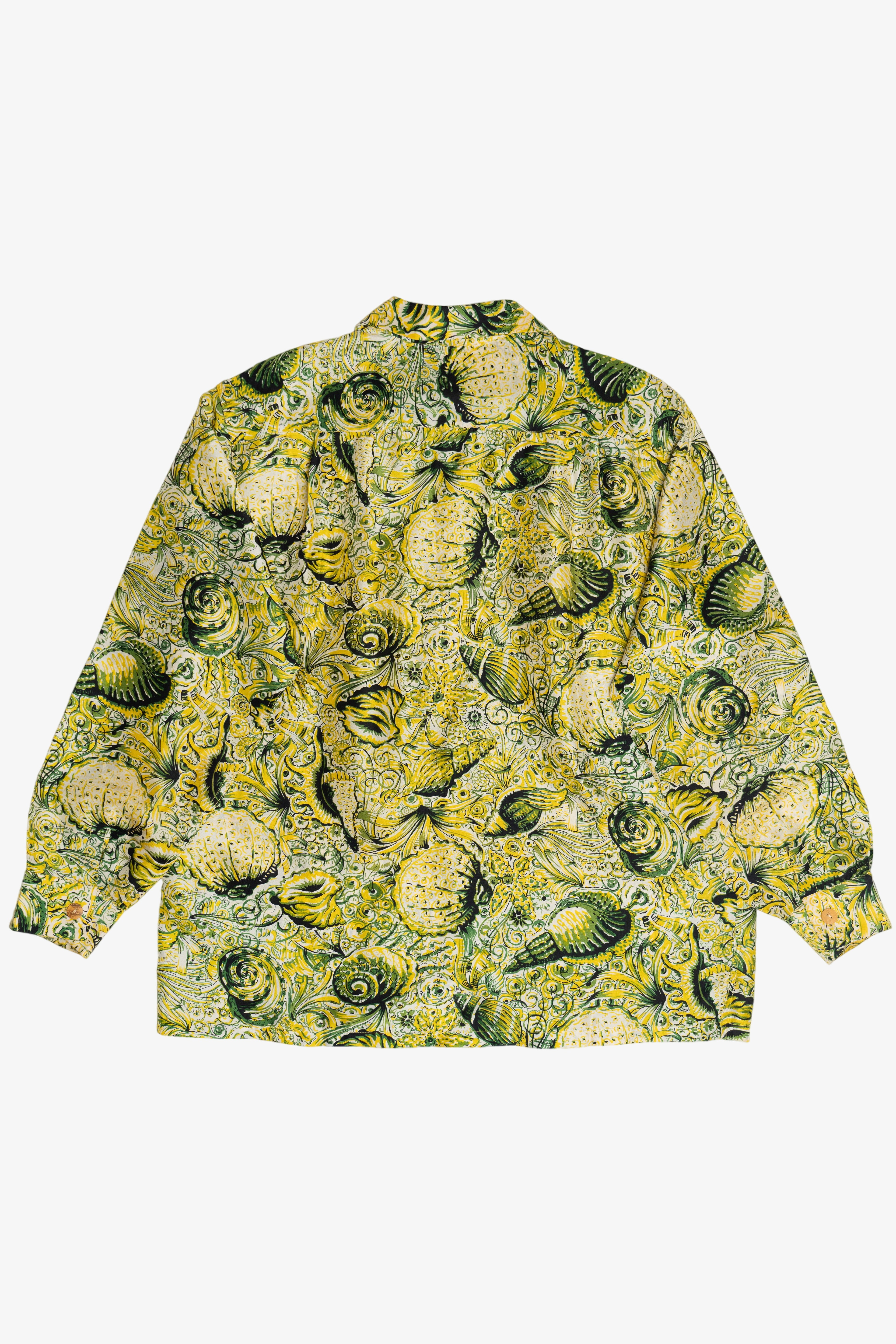 Rare Deadstock Vintage Hawaiian Long Sleeve Shirt With Loop Collar Andrade Resort Shop Royal Hawaiian Hotel 40/50s