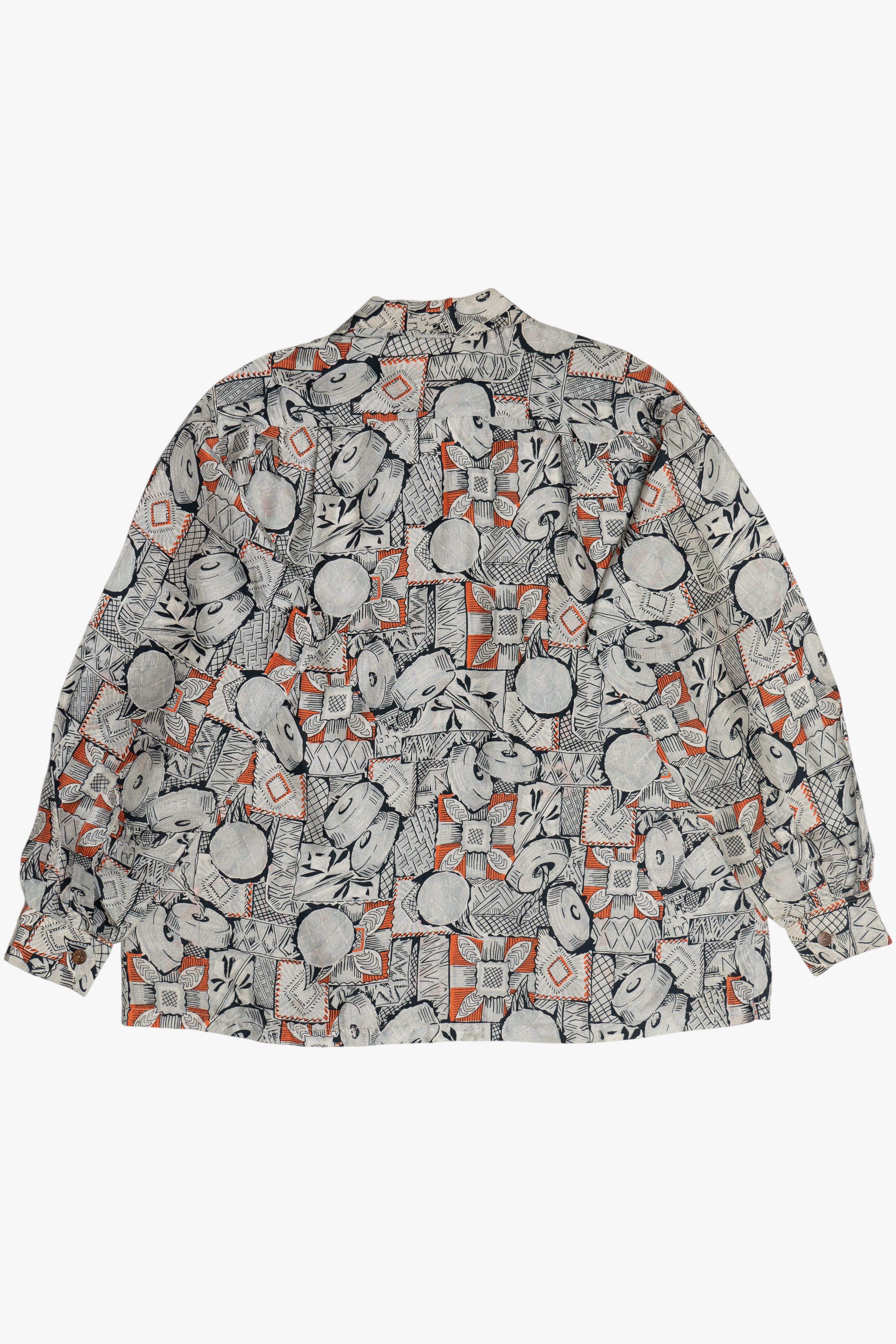 Rare Vintage Hawaiian Long Sleeve Shirt With Loop Collar Surf n Sand For Andrade Resort Shops 40/50s