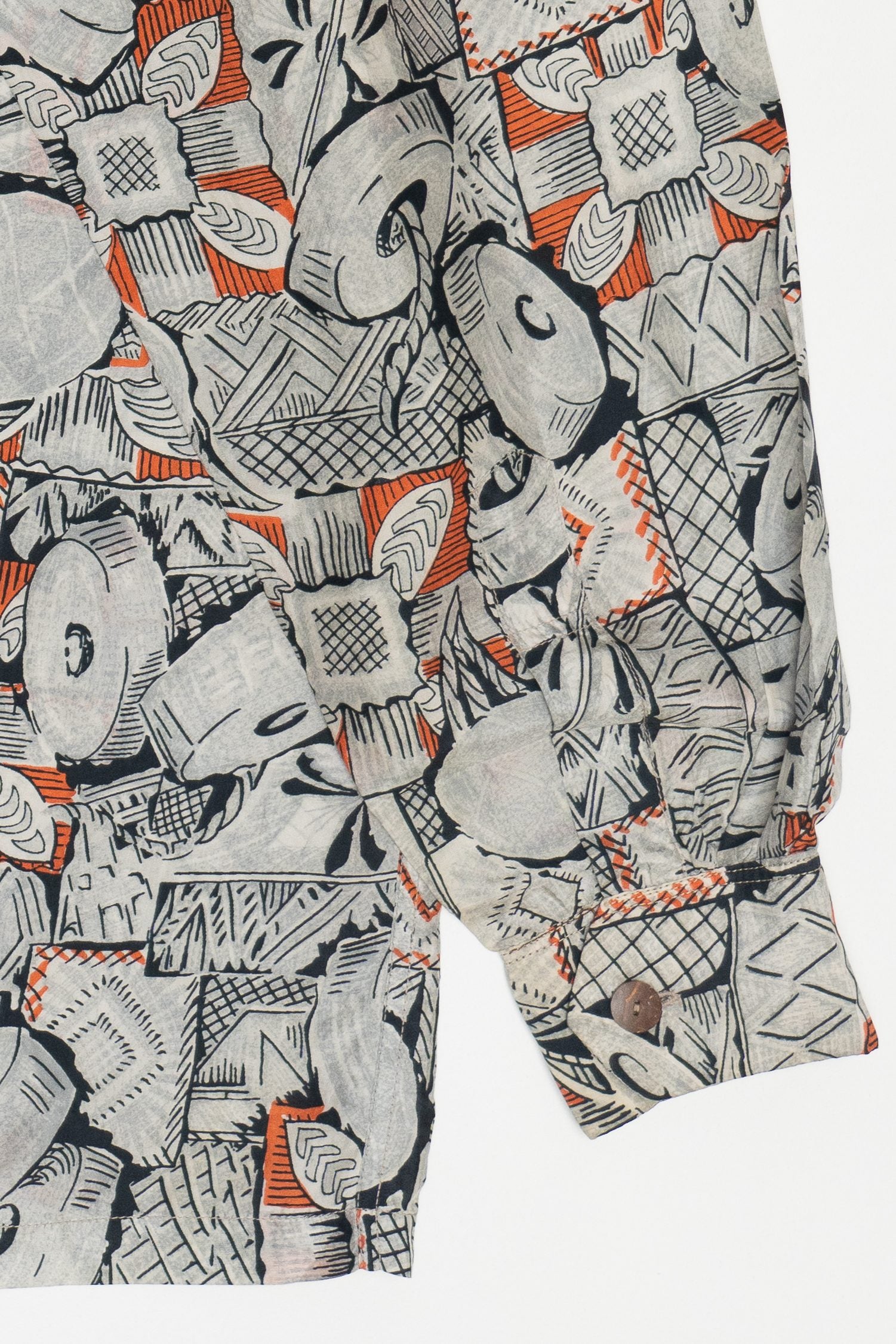 Rare Vintage Hawaiian Long Sleeve Shirt With Loop Collar Surf n Sand For Andrade Resort Shops 40/50s