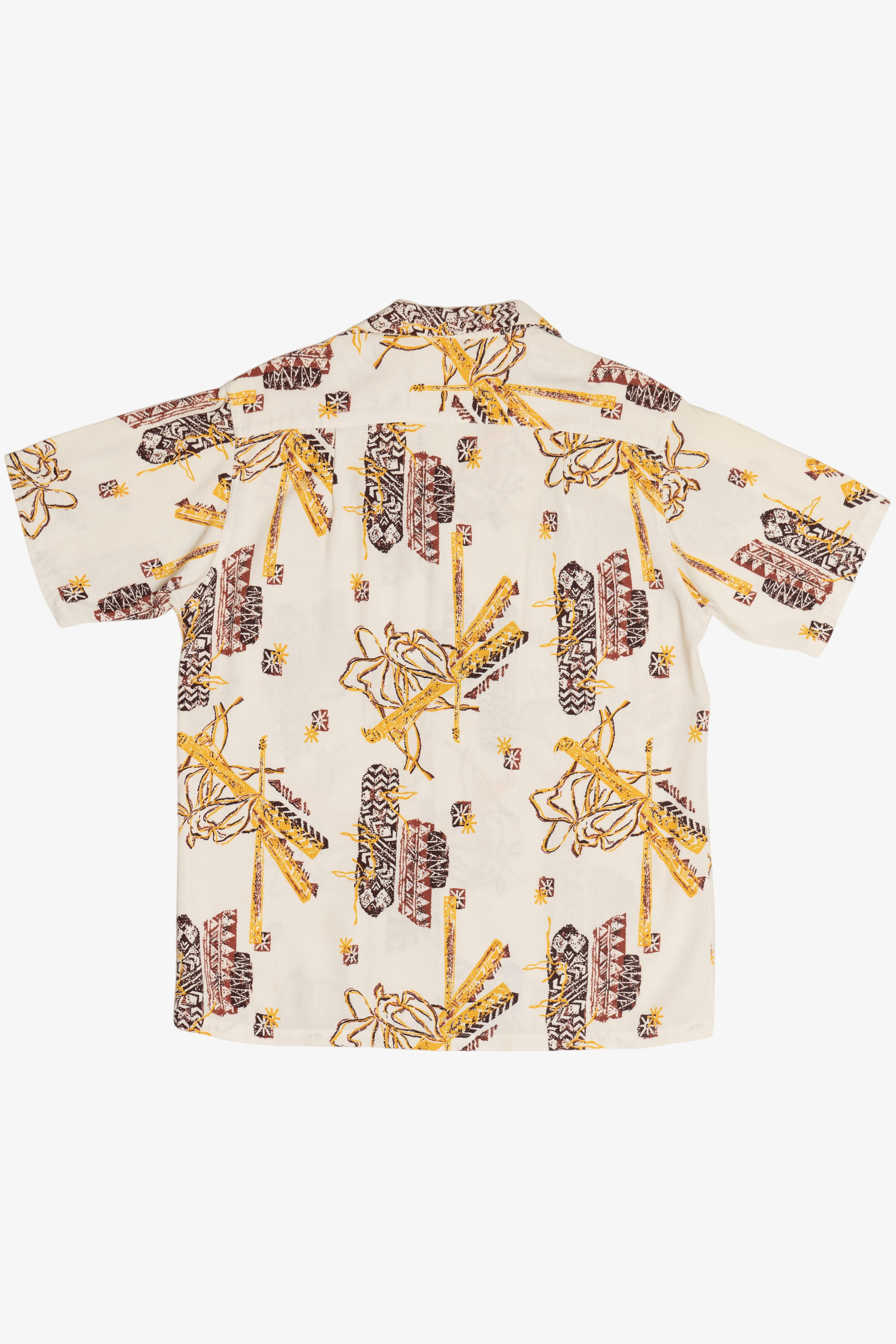 Rare Vintage Hawaiian Shirt With Loop Collar Tropicana Made In Honolulu 40/50s