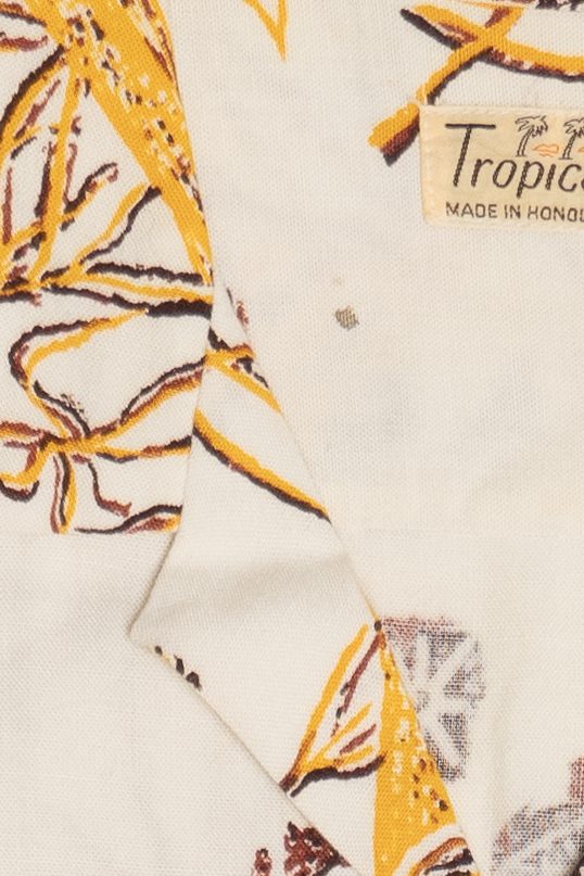 Rare Vintage Hawaiian Shirt With Loop Collar Tropicana Made In Honolulu 40/50s