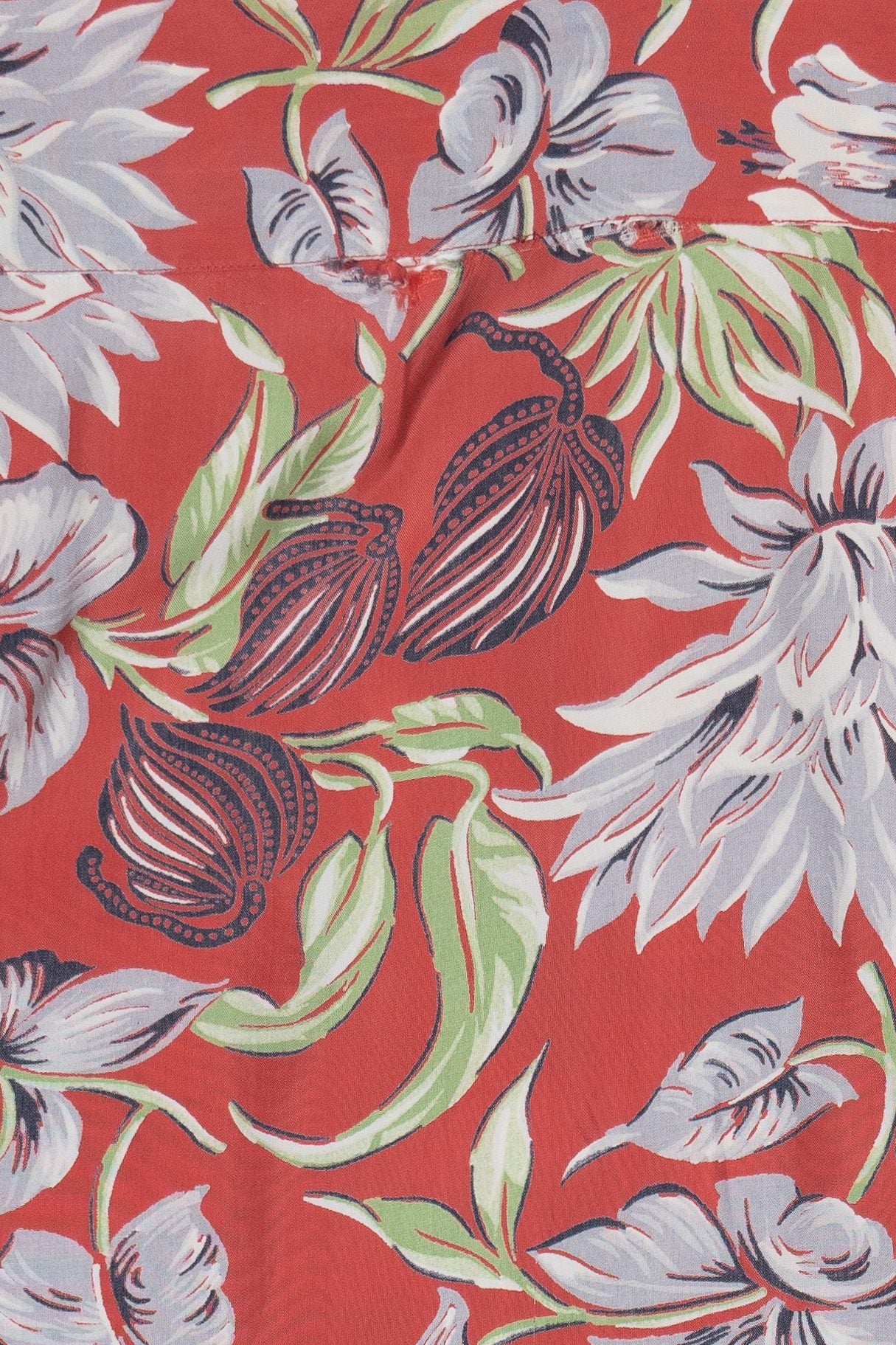 Rare Vintage Hawaiian Long Sleeve Shirt With Loop Collar And Double Pockets Campus Hollywood Styled 40/50s