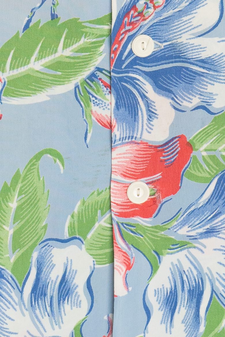 Rare Vintage Hawaiian Shirt With Loop Collar And Double Pockets Don Juan Of California 40/50s