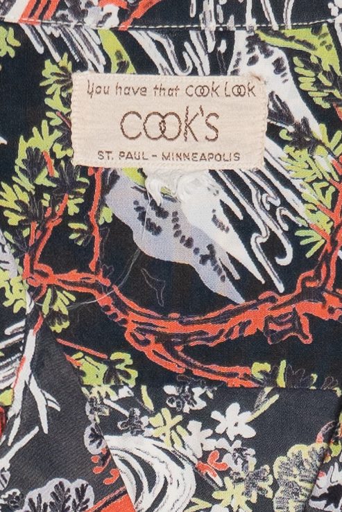 Rare Vintage Hawaiian Shirt With Loop Collar Cook's Cook Look 40/50s