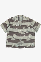 Rare Vintage Hawaiian Shirt With Loop Collar Hand Printed 40/50s