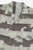 Rare Vintage Hawaiian Shirt With Loop Collar Hand Printed 40/50s