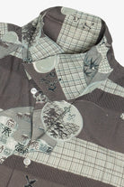 Rare Vintage Hawaiian Shirt With Loop Collar Hand Printed 40/50s