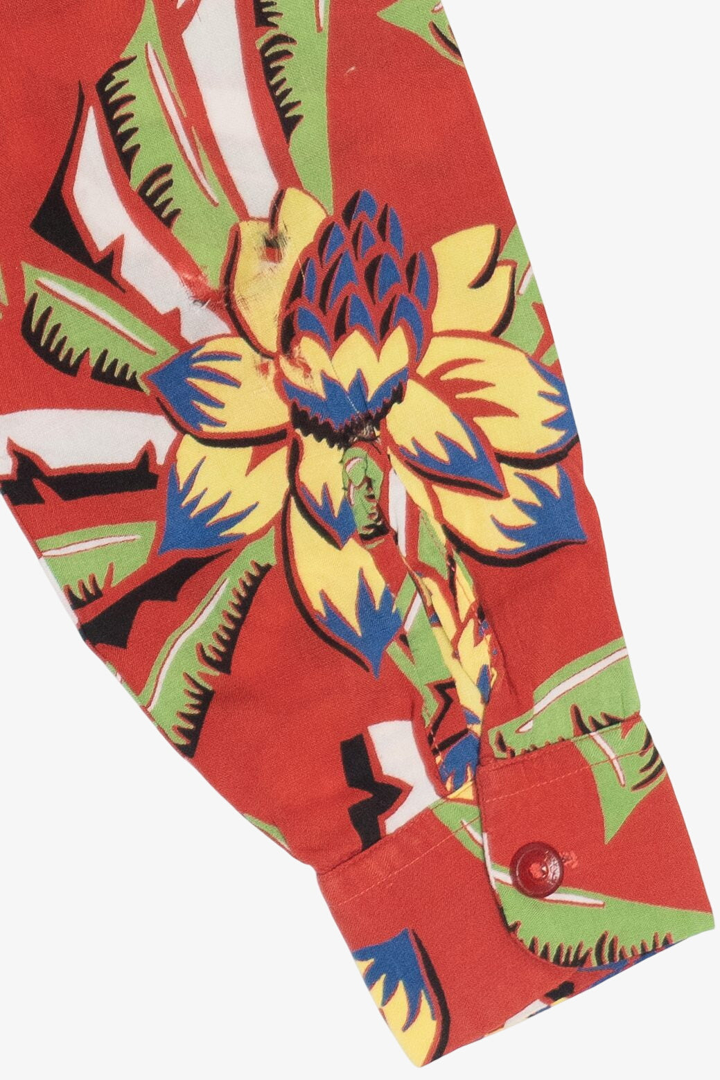 Rare Vintage Hawaiian Long Sleeve Loop Collar Double Pocket Kaynee California Styled 40/50s