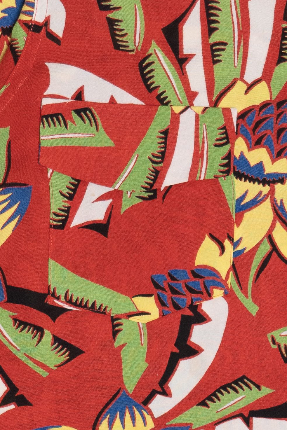 Rare Vintage Hawaiian Long Sleeve Loop Collar Double Pocket Kaynee California Styled 40/50s