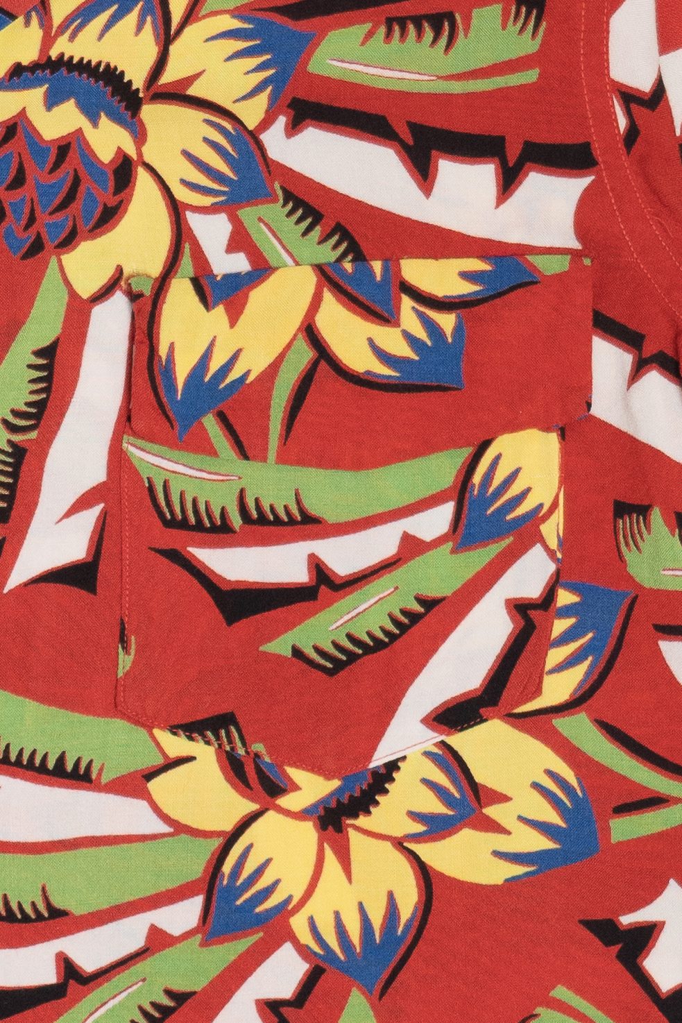 Rare Vintage Hawaiian Long Sleeve Loop Collar Double Pocket Kaynee California Styled 40/50s