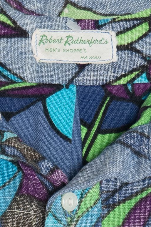 Rare Vintage Hawaiian Quarter Button Down Shirt Robert Rutherford's 40/50s
