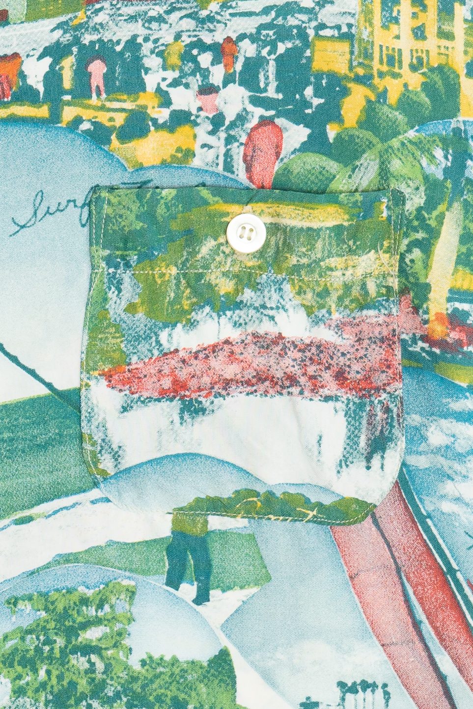 Rare Vintage Hawaiian Shirt With Loop Collar Washington "Dee Cee" 40/50s