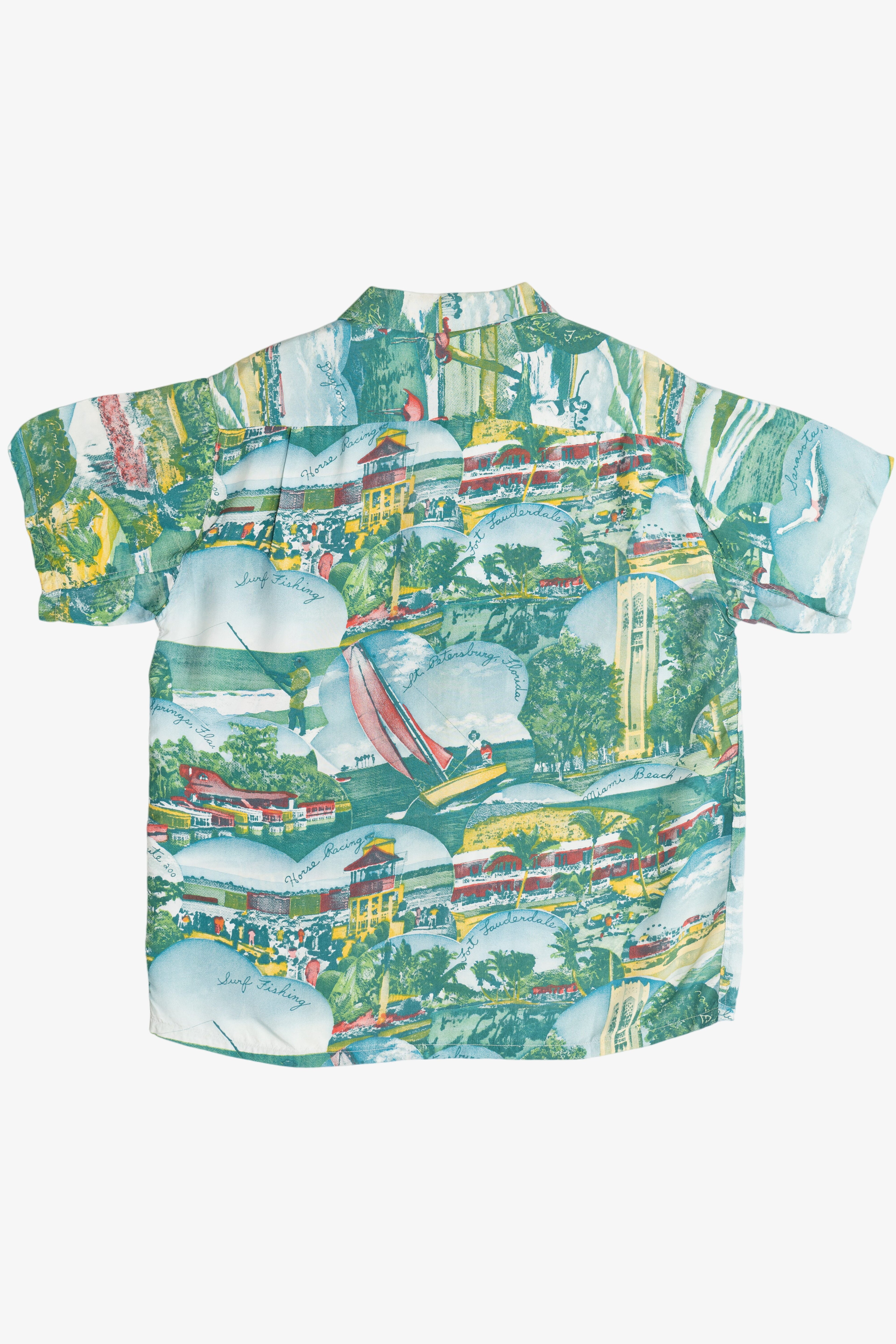 Rare Vintage Hawaiian Shirt With Loop Collar Washington "Dee Cee" 40/50s