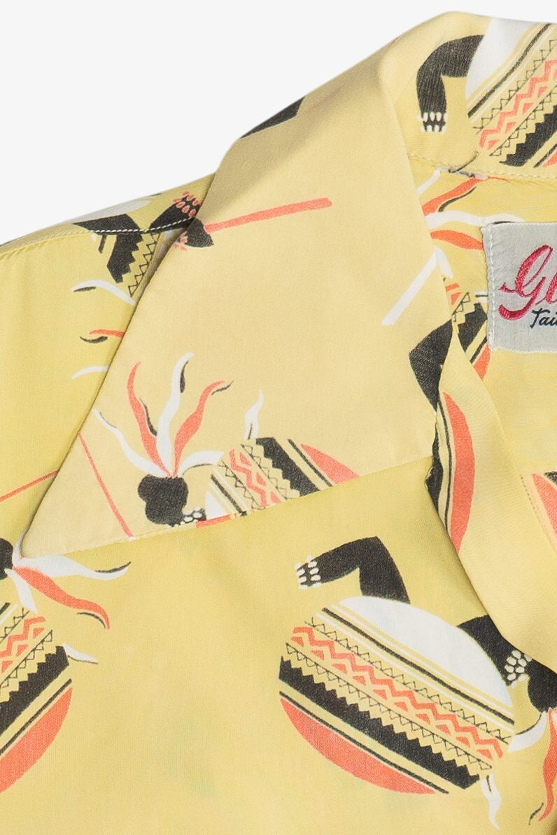 Rare Vintage Hawaiian Shirt With Loop Collar Glover Tailored Man Apparel 40/50s