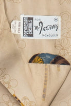 Rare Vintage Pure Silk Hawaiian Shirt Loop Collar McInerny Honolulu 40/50s