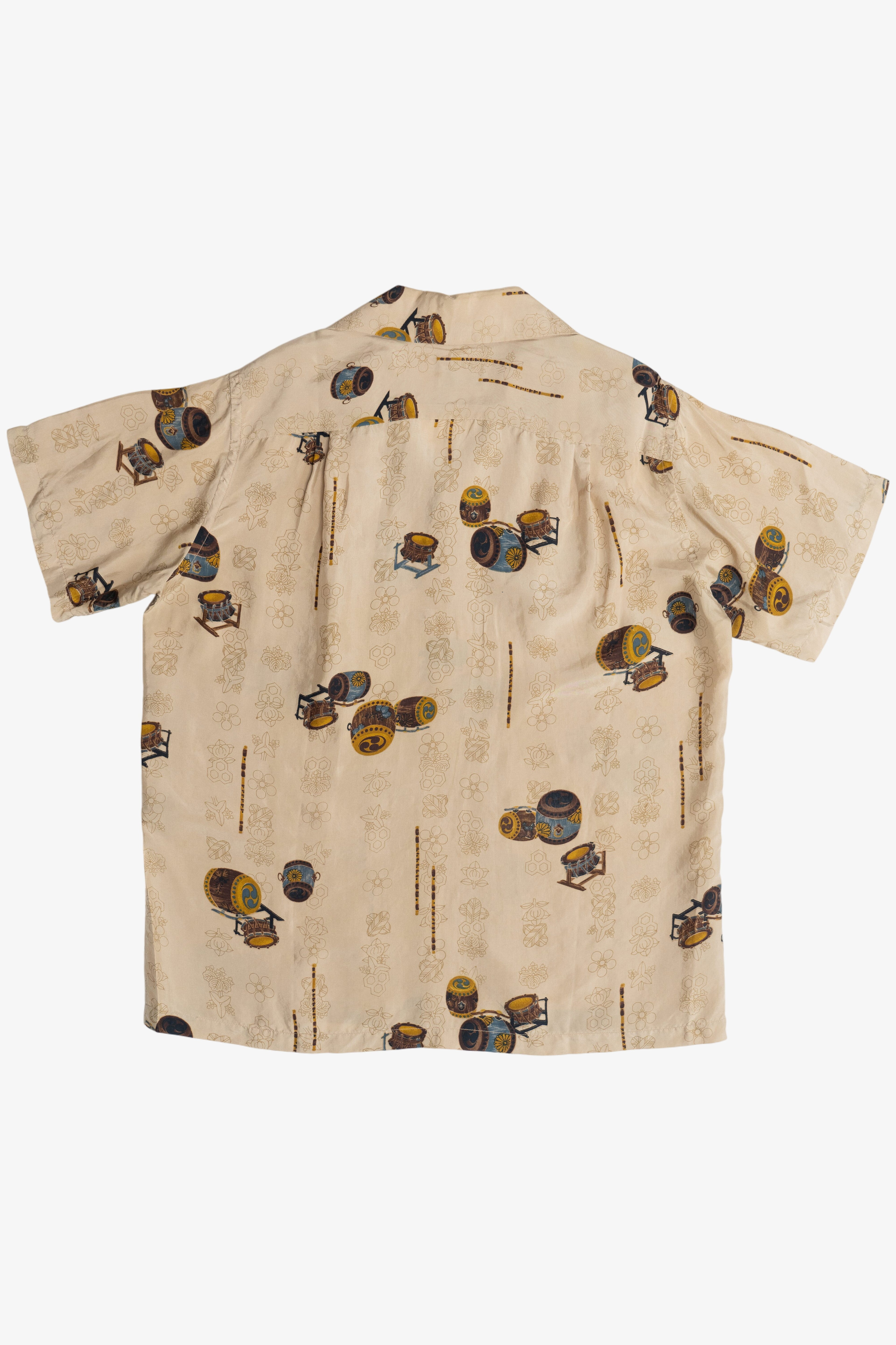 Rare Vintage Pure Silk Hawaiian Shirt Loop Collar McInerny Honolulu 40/50s