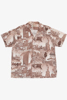 Rare Vintage Button Up With Loop Collar New York City Scenic Collage 40/50s